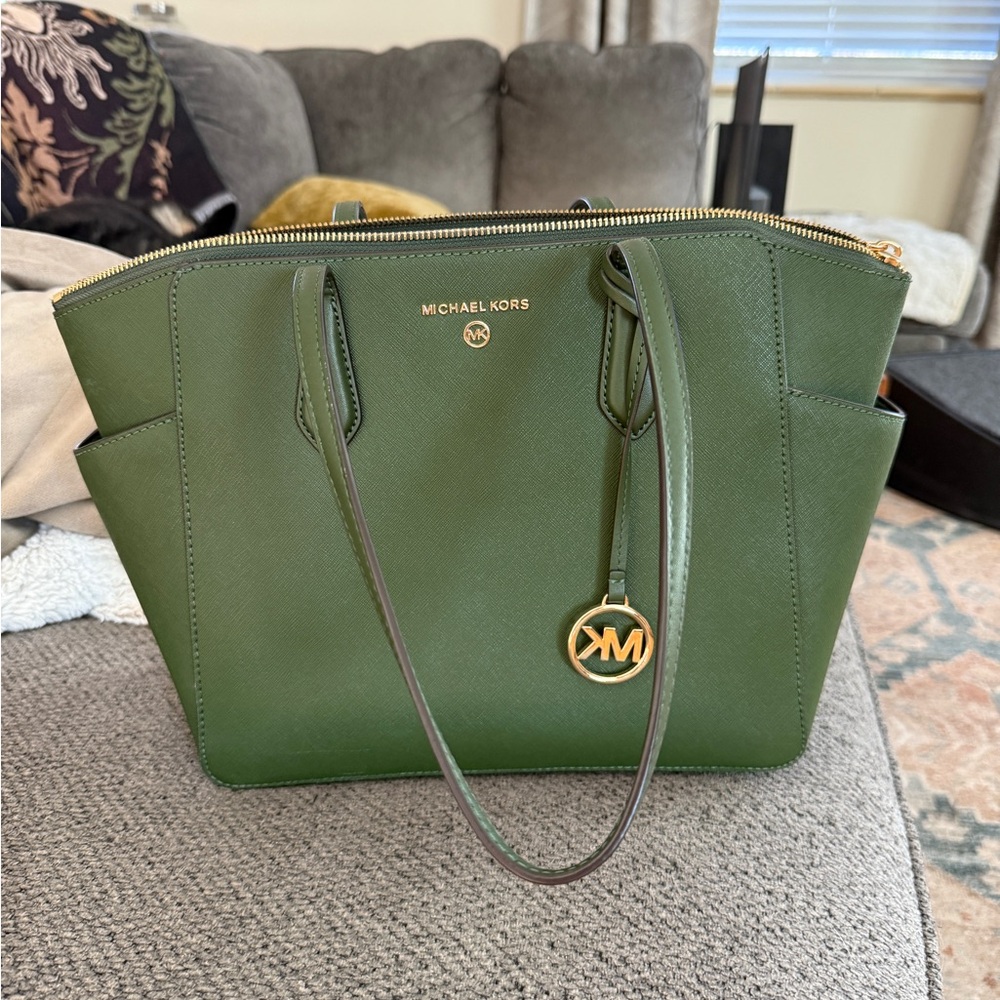 Michael Kors Olive Green Tote Bag